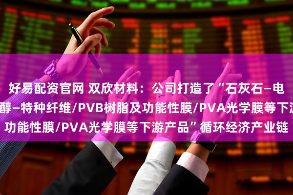 好易配资官网 双欣材料:公司打造了“石灰石—电石—醋酸乙烯—聚乙烯醇—特种纤维/PVB树脂及功能性膜/PVA光学膜等下游产品”循环经济产业链